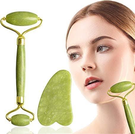 A facial roller with stone is a beauty tool designed to enhance skincare routines and promote skin well-being. Typically made of materials like jade or rose quartz, the roller features one or two smooth, rounded stones attached to a handle. The stones are gently rolled across the face, promoting lymphatic drainage and reducing puffiness. Additionally, the cool surface of the stones can help soothe and refresh the skin. This tool is often incorporated into skincare regimens for its potential benefits in improving circulation, reducing inflammation, and enhancing the absorption of skincare products.