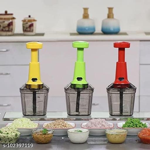 The chopper is equipped with sharp blades that facilitate quick and uniform chopping, reducing the time and effort required for food preparation. Its user-friendly design ensures ease of use, making it suitable for various culinary tasks. The manual operation eliminates the need for electricity, providing a portable and eco-friendly solution for chopping tasks in the kitchen.