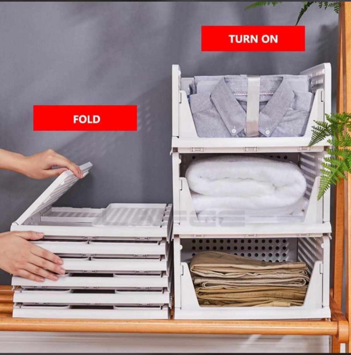 Space-Saving Design: The foldable and sliding feature maximizes space utilization, making it an ideal choice for compact wardrobes. Save space while keeping your essentials organized. Three Layers of Storage: With three spacious layers, this organizer provides ample storage for clothing, accessories, and more. Keep your wardrobe tidy with designated sections for different items.