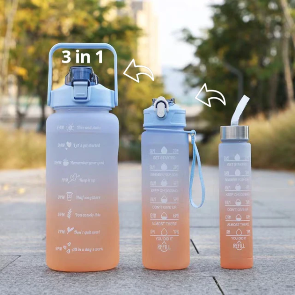 Triple Functionality: This bottle goes beyond the ordinary with its three-in-one functionality. It serves as a water bottle, a handy storage compartment, and a pill organizer - all in a single, sleek design. Enjoy the convenience of having everything you need in one compact and colorful package. Rainbow Aesthetics: The bottle boasts a rainbow-inspired design, adding a burst of color to your daily hydration routine. The vibrant hues not only make a style statement but also lift your spirits as you stay refreshed throughout the day.
