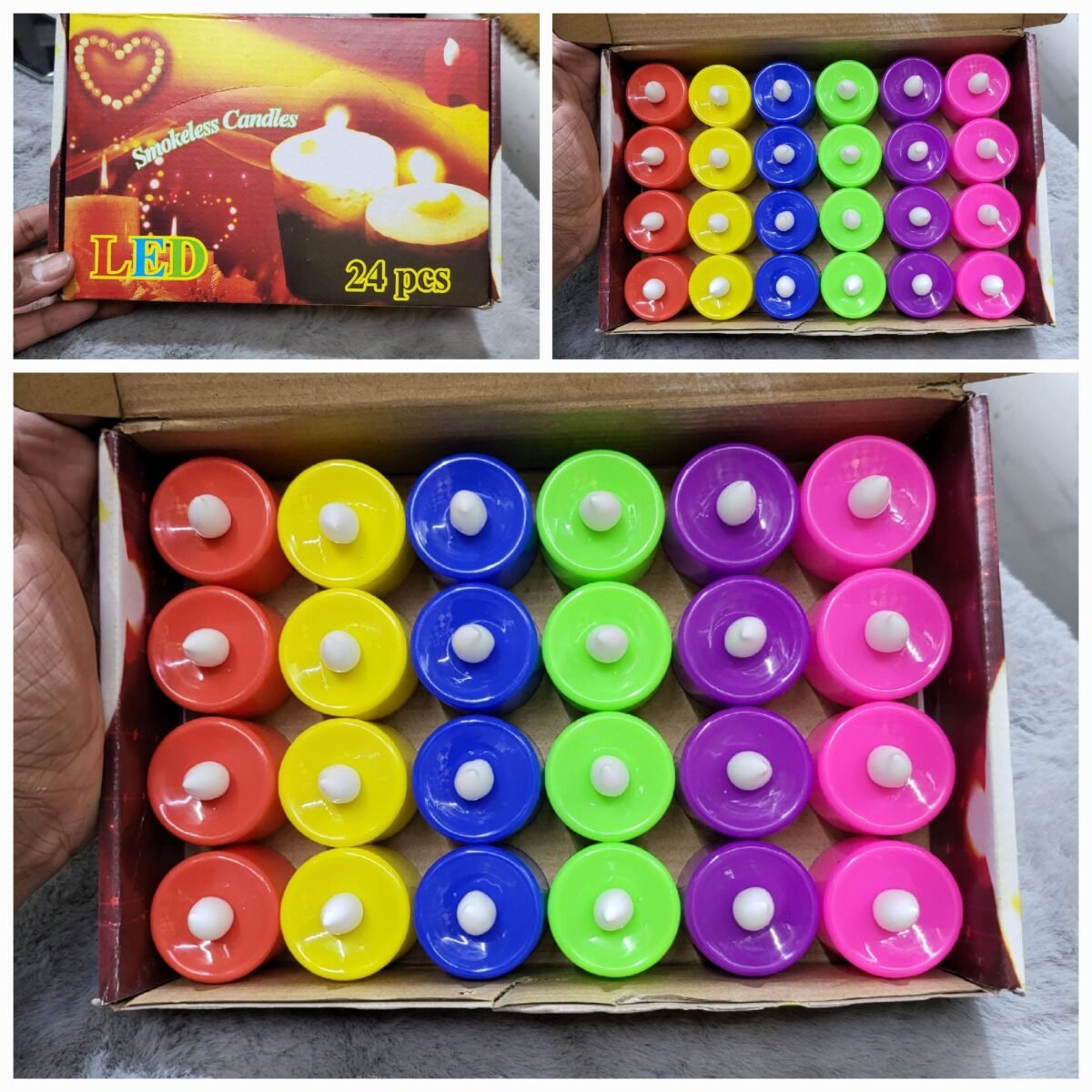 The 24pcs Colorful LED Candle set is a vibrant and versatile lighting solution. With 24 candles featuring various colors, this LED set provides a lively and decorative ambiance. Ideal for creating a colorful and dynamic atmosphere in any setting, these LED candles offer a convenient and safe alternative to traditional candles.