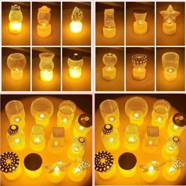 The Mini Golden Premium LED Candles are small, high-quality LED candles with a luxurious golden finish. These candles are designed to mimic the warm glow of traditional candles without the use of an actual flame. Featuring a premium build, they offer a sophisticated and elegant touch to any setting. The mini size adds versatility, making them suitable for various decorative purposes while providing a safe and long-lasting lighting solution.
