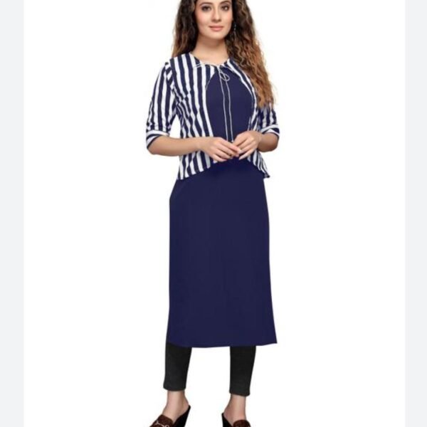 Printed Design: The kurta features a charming print that adds a touch of sophistication and uniqueness to your ensemble. Crepe Fabric: Crafted from high-quality crepe fabric, this kurta ensures a smooth and comfortable fit, making it ideal for all-day wear. Straight Silhouette: The straight silhouette offers a timeless and flattering look, suitable for various body types.