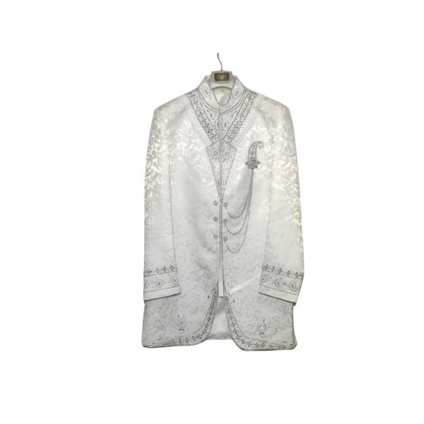 Available in a range of rich and traditional colors, the sherwani allows you to choose a shade that complements your personal style and the significance of the event. From classic whites and creams to vibrant hues, our color options cater to various preferences.